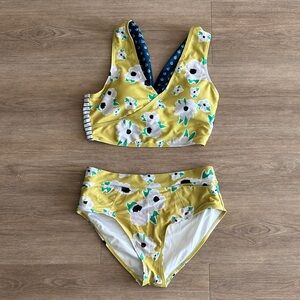 Floral Yellow Women's Swim Set
